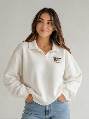 FSU League College Women's Collared Embroidered Pullover Womens Size S